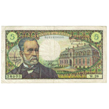 France, 5 Francs, Pasteur, 1966, W.26, VF(20-25), Fayette:61.3, KM:146a