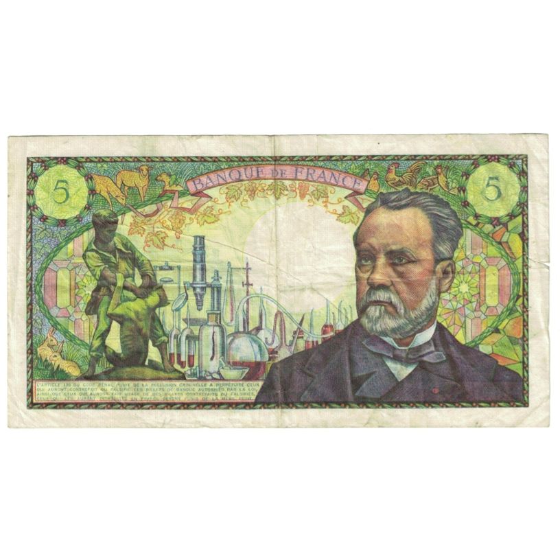 France, 5 Francs, Pasteur, 1966, W.26, VF(20-25), Fayette:61.3, KM:146a