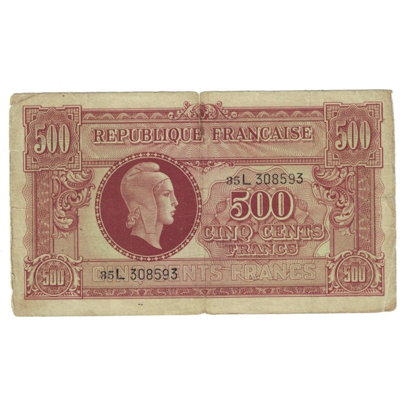 França, 500 Francs, 35L 308593, VG(8-10), Fayette:VF11.01