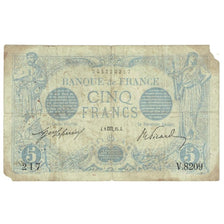 Francia, 5 Francs, Bleu, 1915, V.8209, D, Fayette:2.32, KM:70