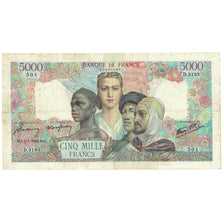 França, 5000 Francs, Empire Français, 1947, D.3193, VG(8-10), Fayette:47.58