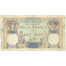 France, 1000 Francs, Cérès et Mercure, 1939, F.6840, VG(8-10), Fayette:38.35