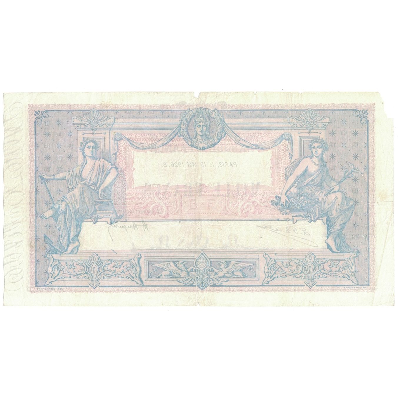 França, 1000 Francs, Bleu et Rose, 1926, Z.2370, VG(8-10), Fayette:36.42
