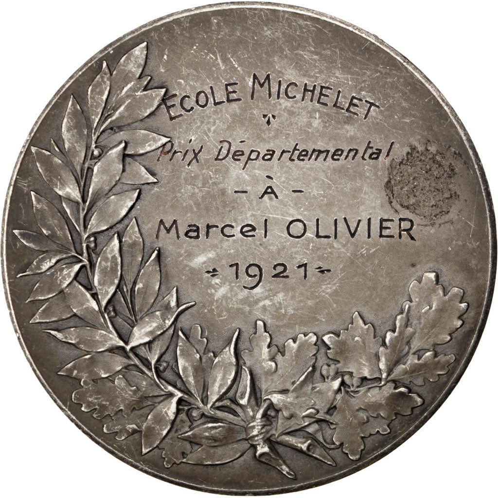 FRANCE, Arts & Culture, French Third Republic, Medal, 1921, AU(50-53), Vernon,..