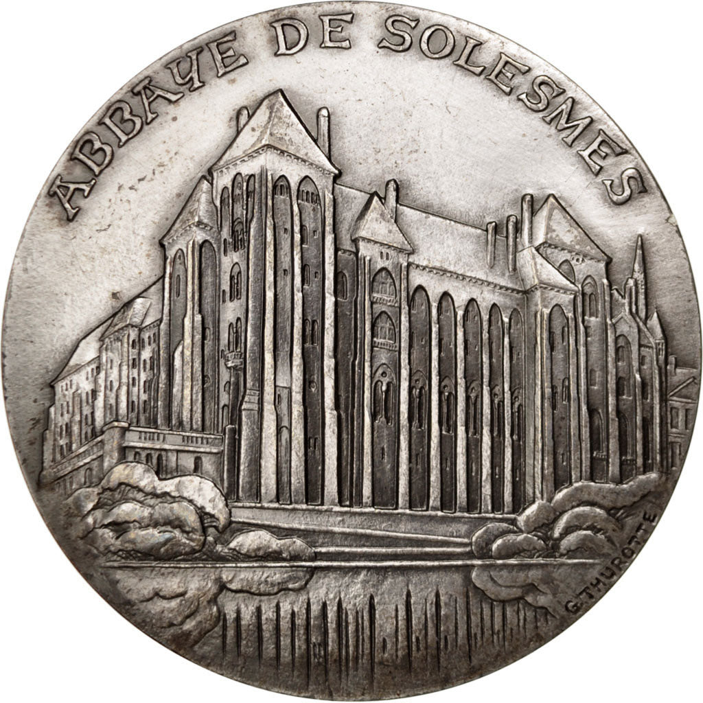 Francja, Medal, Abbaye de Solesme, Sarthe, Religie i wierzenia, 1977, Thurotte