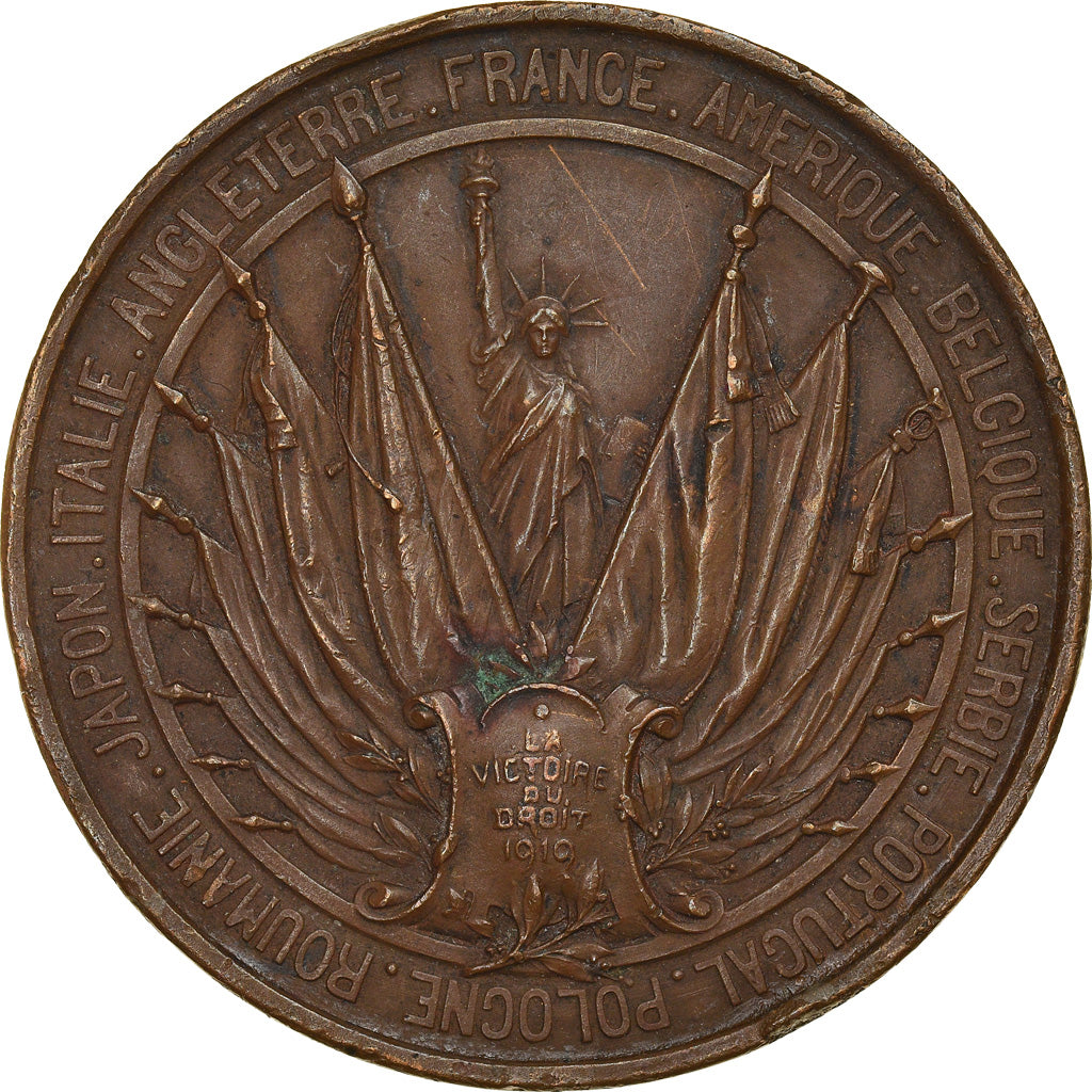 Frankrijk, Medaille, Traité de Versailles, Victoire du Droit, Politics