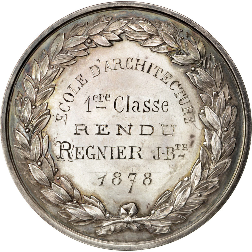 FRANCE, Arts & Culture, French Third Republic, Medal, 1878, AU(55-58), Silver,..