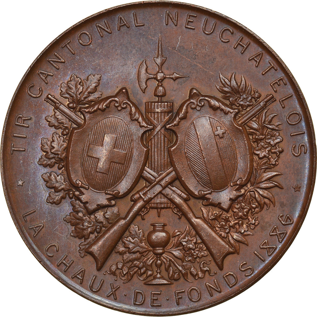 Switzerland, Medal, Tir Cantonal Neufchatelois, La Chaux de Fonds, Sports &