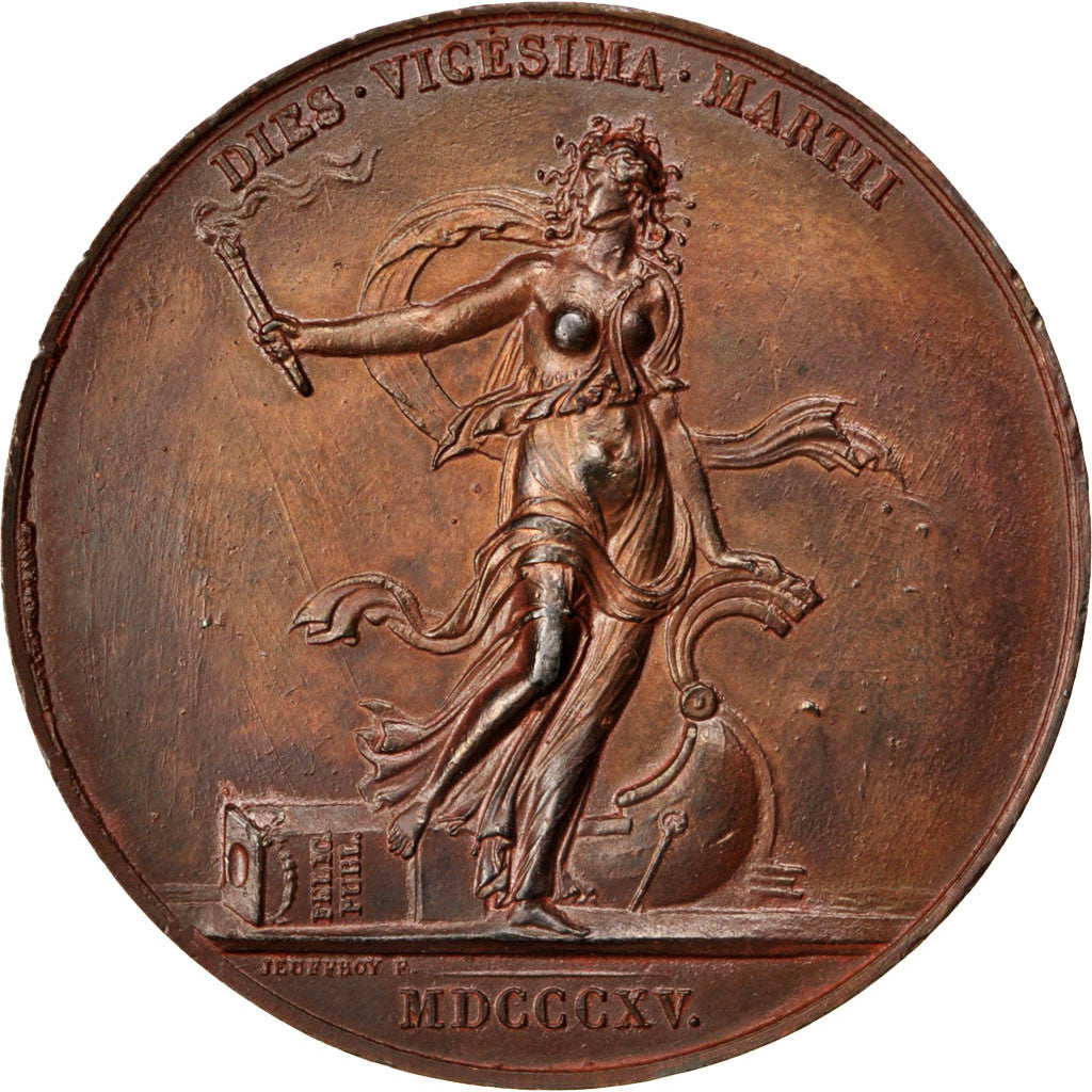FRANCE, Politics, Society, War, Louis XVIII, Medal, 1815, AU(50-53), Andrieu,...