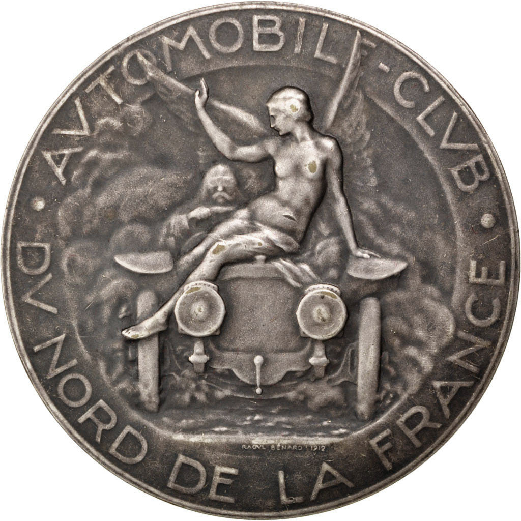 France, Medal, French Third Republic, Automobile, 1934, Benard, AU(50-53)