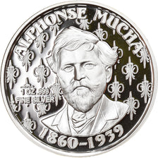 Tsjecho-Slowakije, Medaille, Alphonse Mucha, One Troy Ounce Silver Proof, Arts &