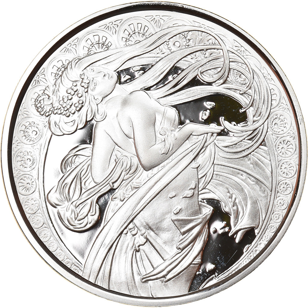 Tsjecho-Slowakije, Medaille, Alphonse Mucha, One Troy Ounce Silver Proof, Arts &