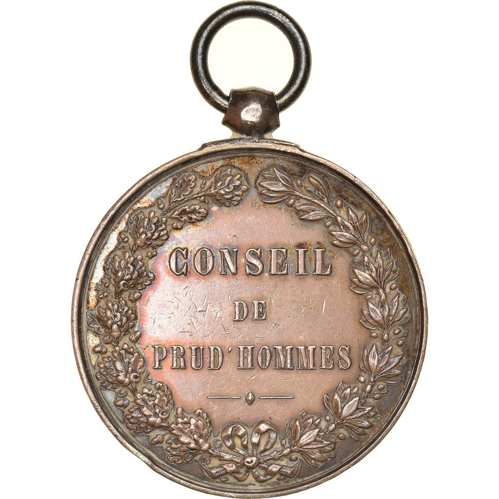 France, Médaille, Justice, Conseil de Prud'Hommes, Lille, 1881, Lecomte, SUP