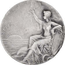 France, Médaille, Art Nouveau, Femme Assise, Coucher de Soleil, Rasumny, SUP