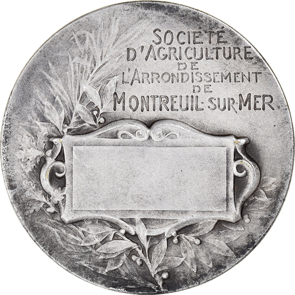 France, Médaille, Art Nouveau, Femme Assise, Coucher de Soleil, Rasumny, SUP