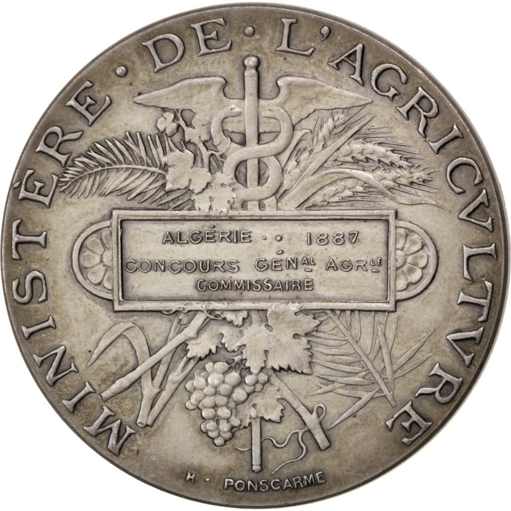 France, Medal, French Third Republic, Business & industry, 1887, Ponscarme