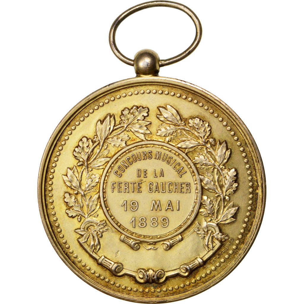FRANCE, Arts & Culture, French Third Republic, Medal, 1889, MS(60-62), Vermeil,.