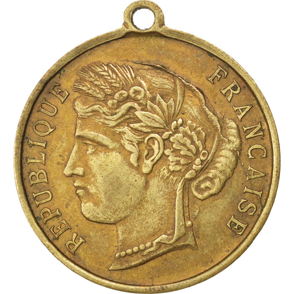 France, Medal, French Third Republic, Politics, Society, War, 1882, TTB+, Cuivre