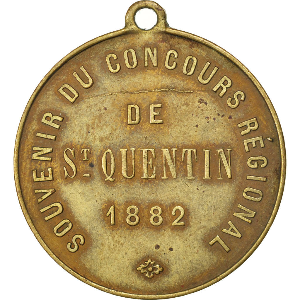 France, Medal, French Third Republic, Politics, Society, War, 1882, TTB+, Cuivre