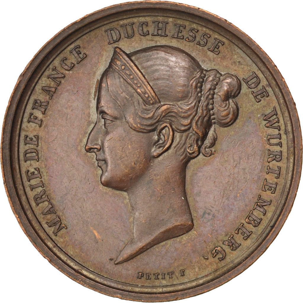 Marie d'Orléans, duchesse de Wurtemberg. Médaille en cuivre Marie d'Orléans, duchesse de Wurtemberg. Médaille en cuivre