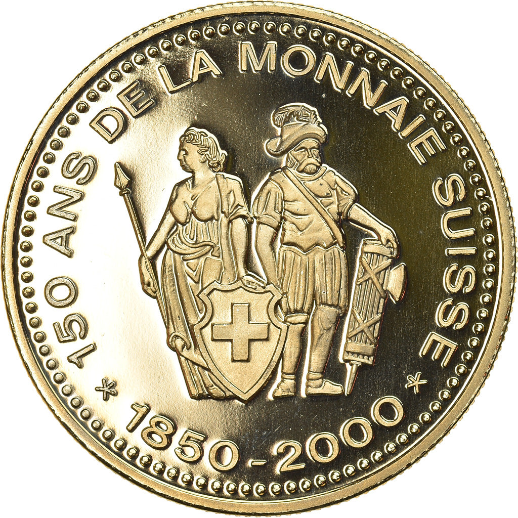Switzerland, Medal, 150 Ans de la Monnaie Suisse, 5 FRANCS, 2000, MS(64)