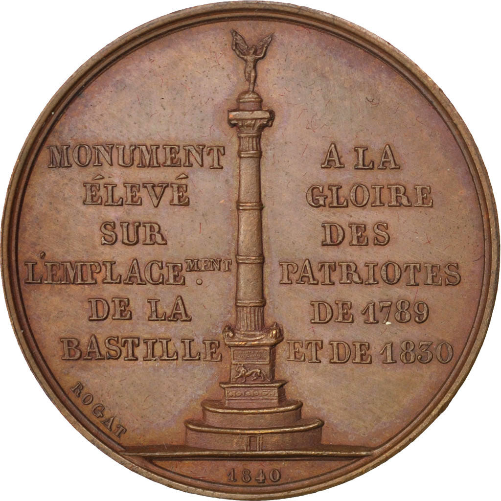 France, Medal, Louis Philippe I, History, 1840, Rogat, AU(55-58), Copper
