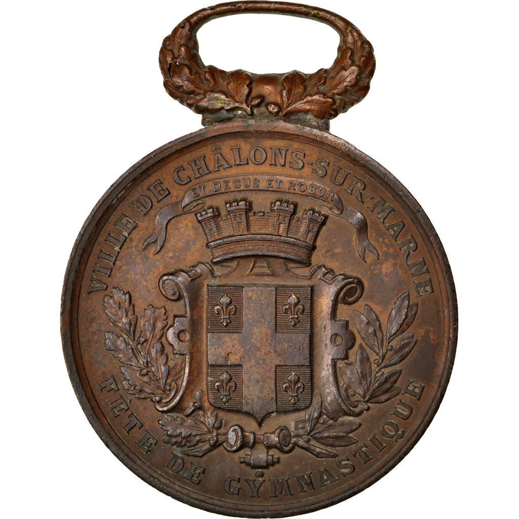 France, Medal, French Third Republic, Sports & leisure, 1883, SUP, Bronze