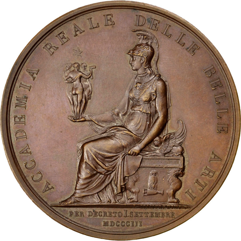 Italy, Arts & Culture, Medal, 1803, AU(55-58), Bronze, 60, 59.30