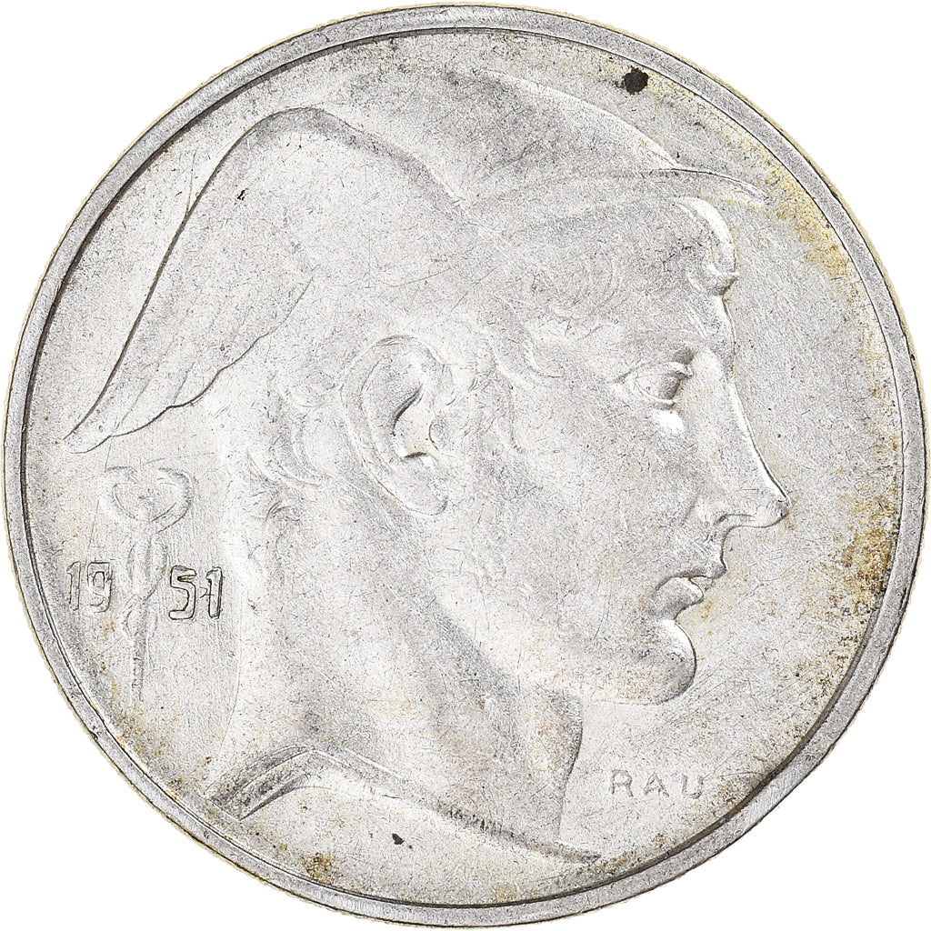 Coin, Belgium, 20 Francs, 20 Frank, 1951, EF(40-45), Silver, KM:141.1