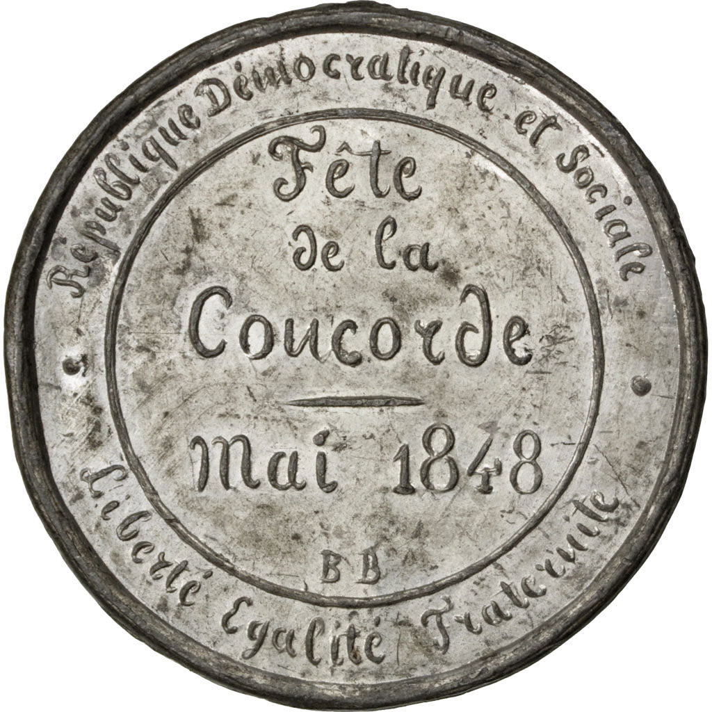 France, Medal, Louis Philippe I, Politics, Society, War, 1848, SUP, Tin