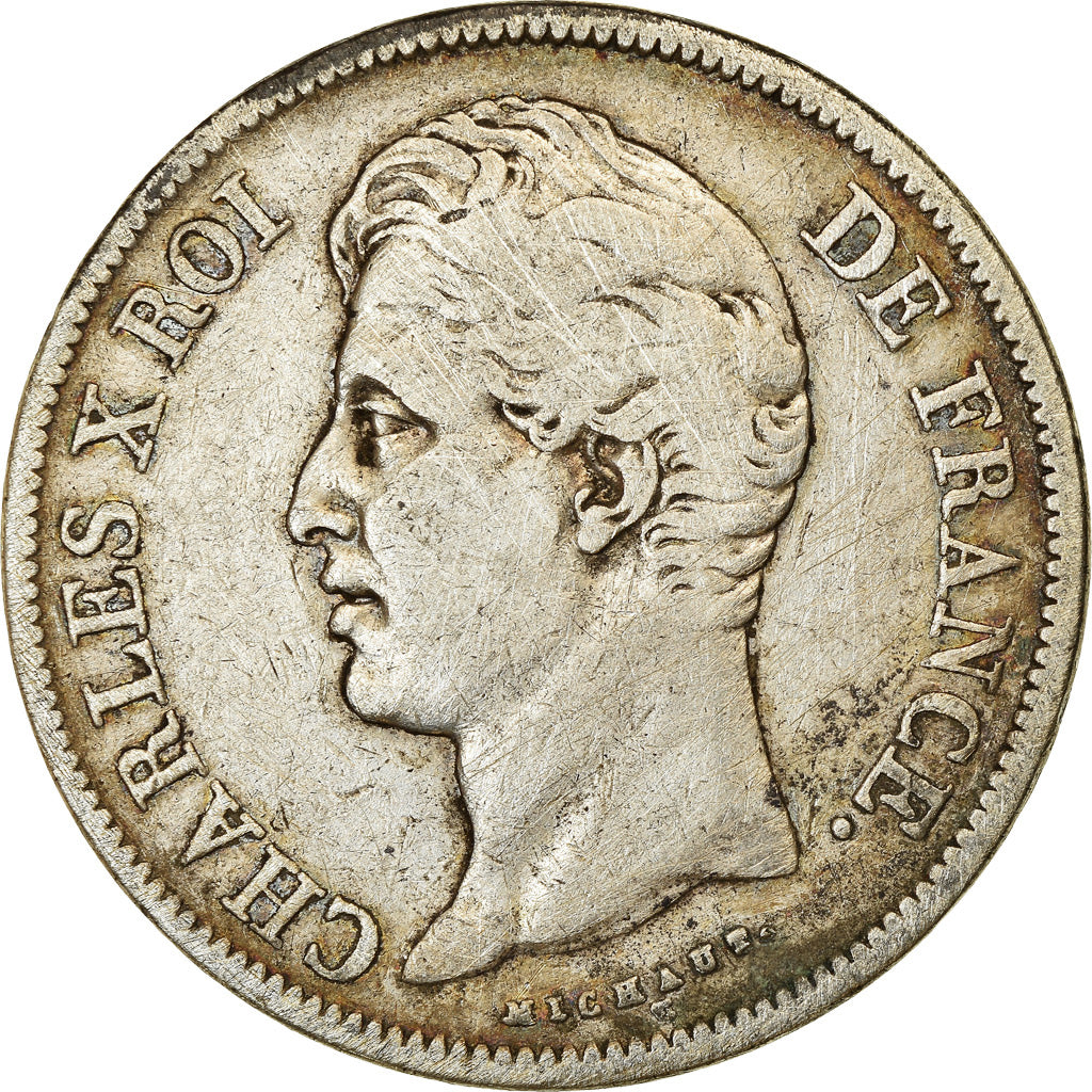 Coin, France, Charles X, 5 Francs, 1828, Paris, VF(20-25), Silver, KM:728.1