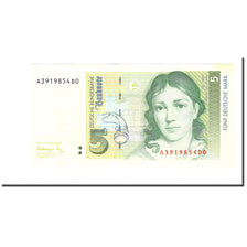 Banknote, GERMANY - FEDERAL REPUBLIC, 5 Deutsche Mark, 1991, KM:37, UNC(63)