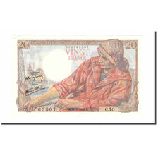 France, 20 Francs, Pêcheur, 1943, 1943-01-28, AU(55-58), KM:100a