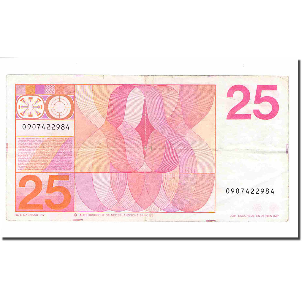 Banconote, Paesi Bassi, 25 Gulden, 1971, 1971-02-10, KM:92a, MB
