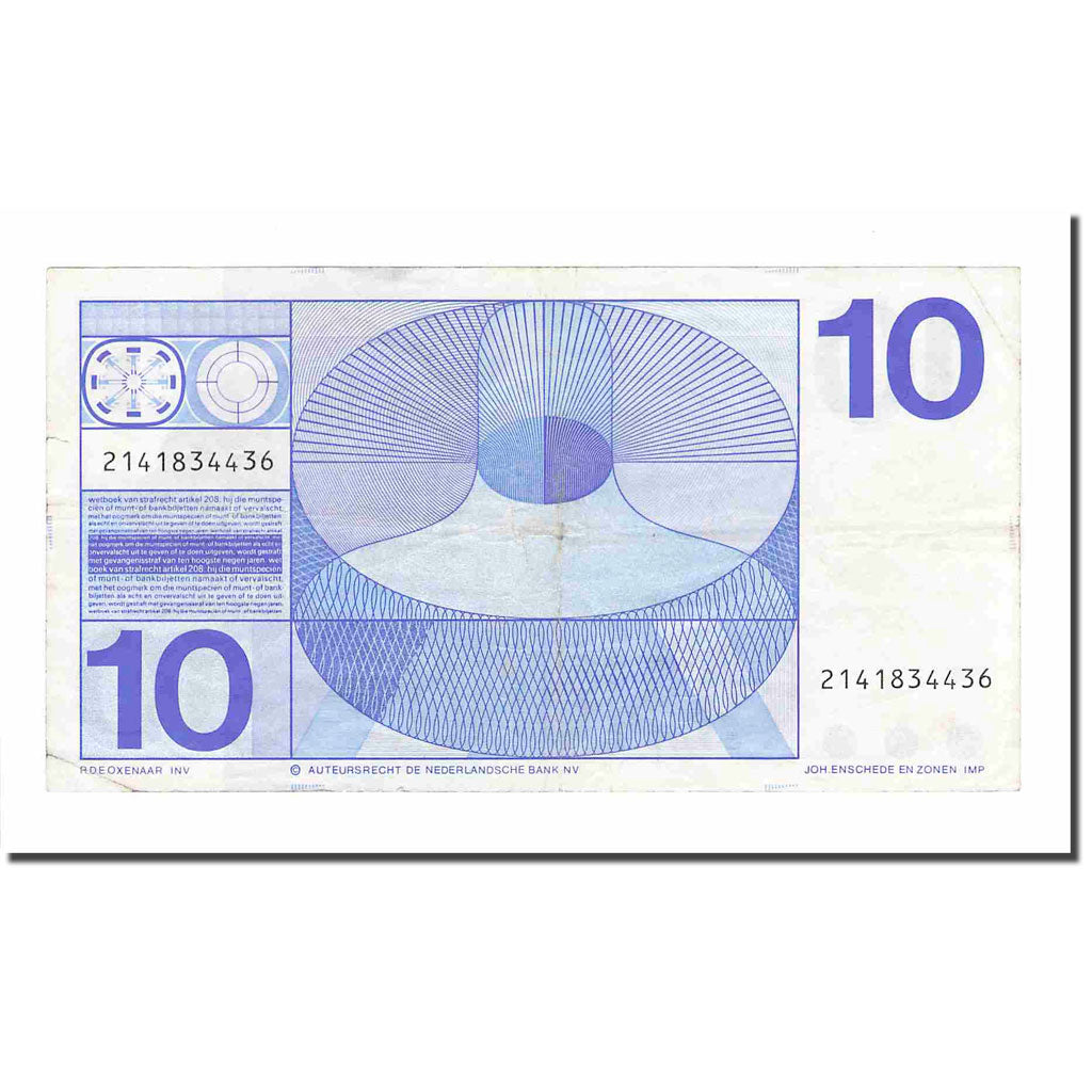Banknote, Netherlands, 10 Gulden, 1968, 1968-04-25, VF(20-25)