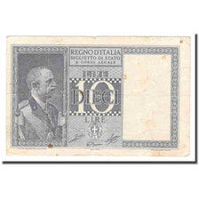 Billete, 10 Lire, 1944, Italia, KM:25c, BC