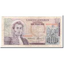 Colombia, 10 Pesos Oro, 1978, 1978-01-01, KM:407f, VF(20-25)