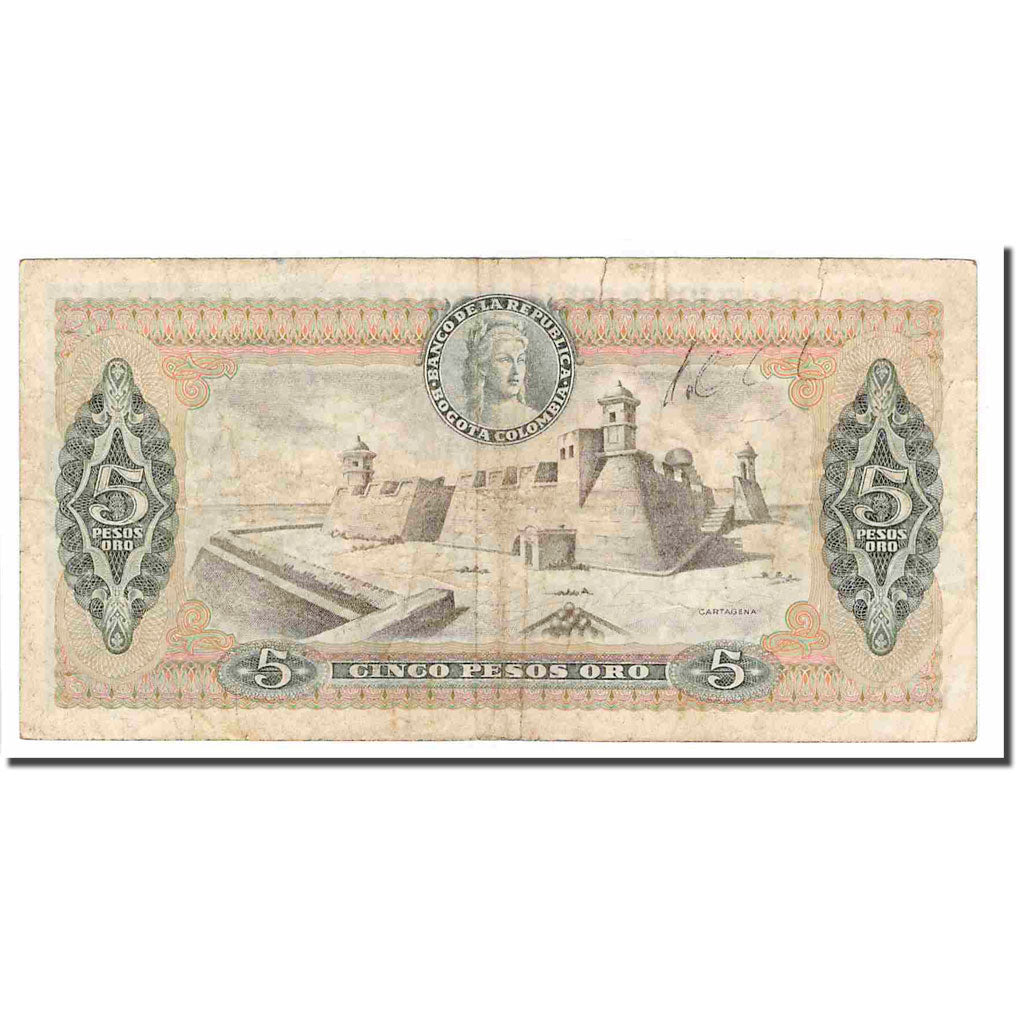 Banconote, Colombia, 5 Pesos Oro, 1978, 1978-10-01, KM:406f, MB