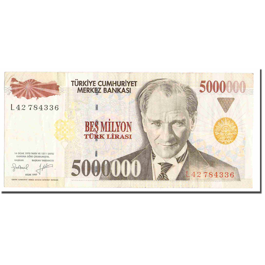Geldschein, Türkei, 5,000,000 Lira, 1997, 1997, KM:210, SS