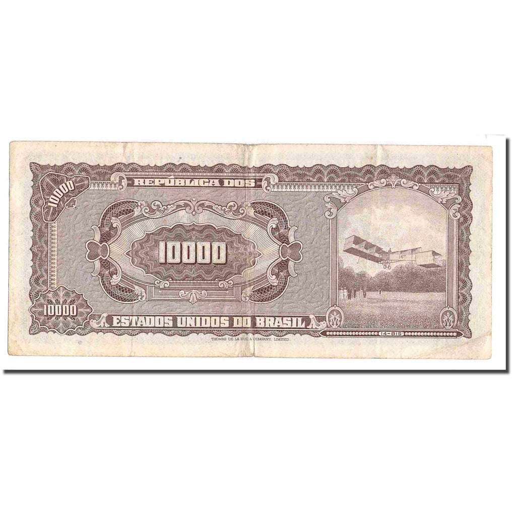 Banknot, Brazylia, 10 Cruzeiros Novos on 10,000 Cruzeiros, Undated (1966-1967)