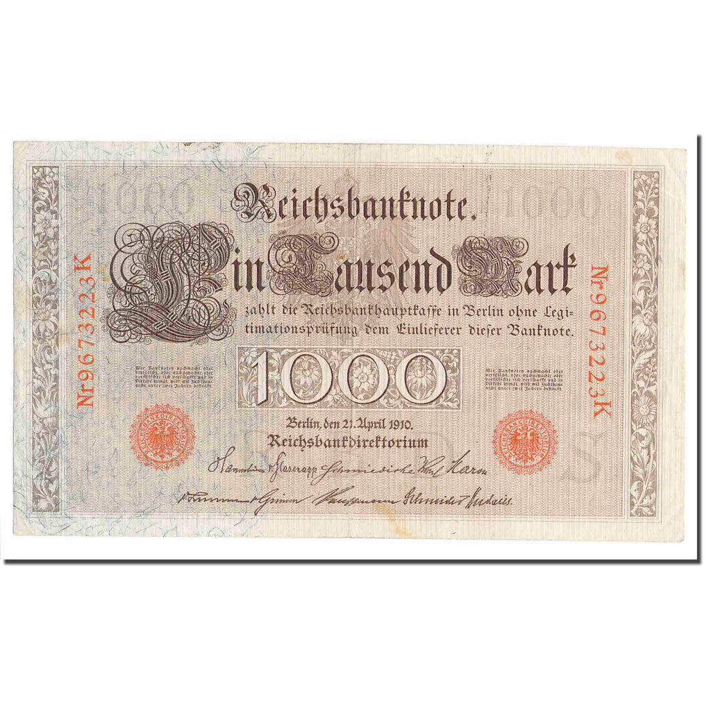 Banknote, Germany, 1000 Mark, 1910, 1910-04-21, KM:44b, EF(40-45)