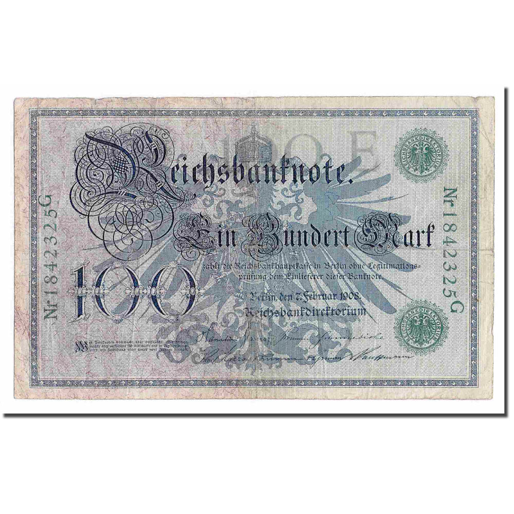 Banknote, Germany, 100 Mark, 1908, 1908-02-07, KM:34, VF(20-25)
