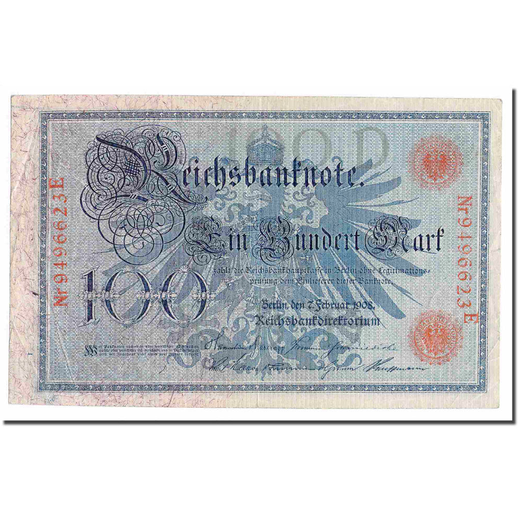 Banconote, Germania, 100 Mark, 1908, 1908-02-07, KM:33a, MB