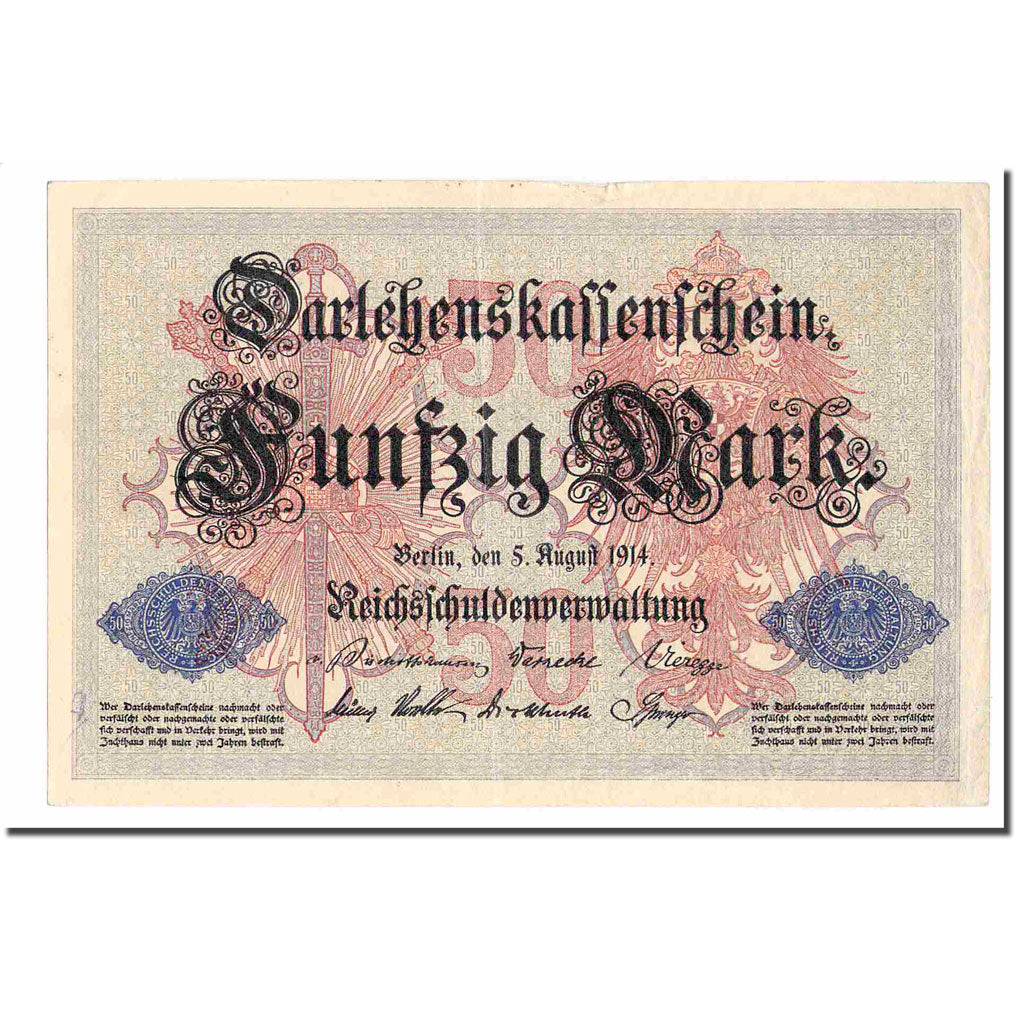 Banknote, Germany, 50 Mark, 1914, 1914-08-05, KM:49a, EF(40-45)