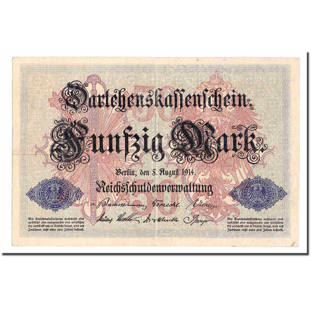 Banknote, Germany, 50 Mark, 1914, 1914-08-05, KM:49a, EF(40-45)