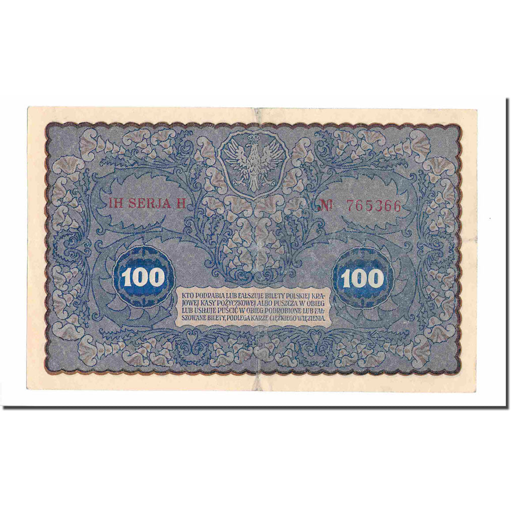 Banknote, Poland, 100 Marek, 1919, 1919-08-23, KM:27, EF(40-45)