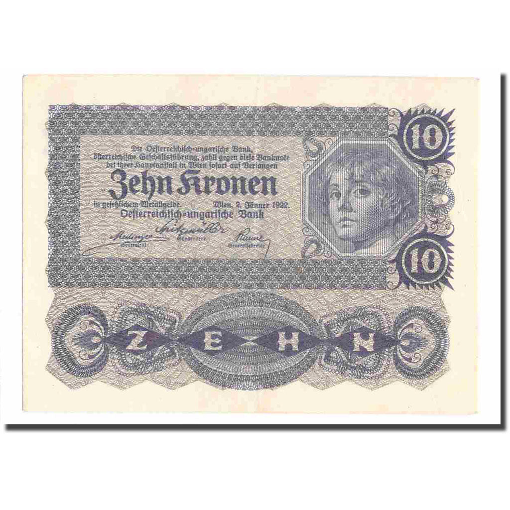 Banknote, Austria, 10 Kronen, 1922, 1922-01-02, KM:75, UNC(60-62)