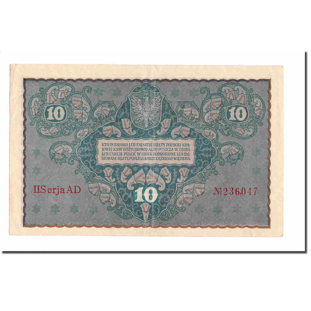 Banknote, Poland, 10 Marek, 1919, 1919-08-23, KM:25, EF(40-45)