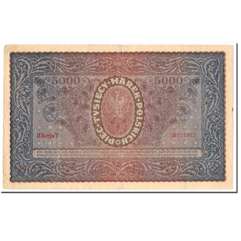 Banknote, Poland, 5000 Marek, 1920, 1920-02-07, KM:31, EF(40-45)