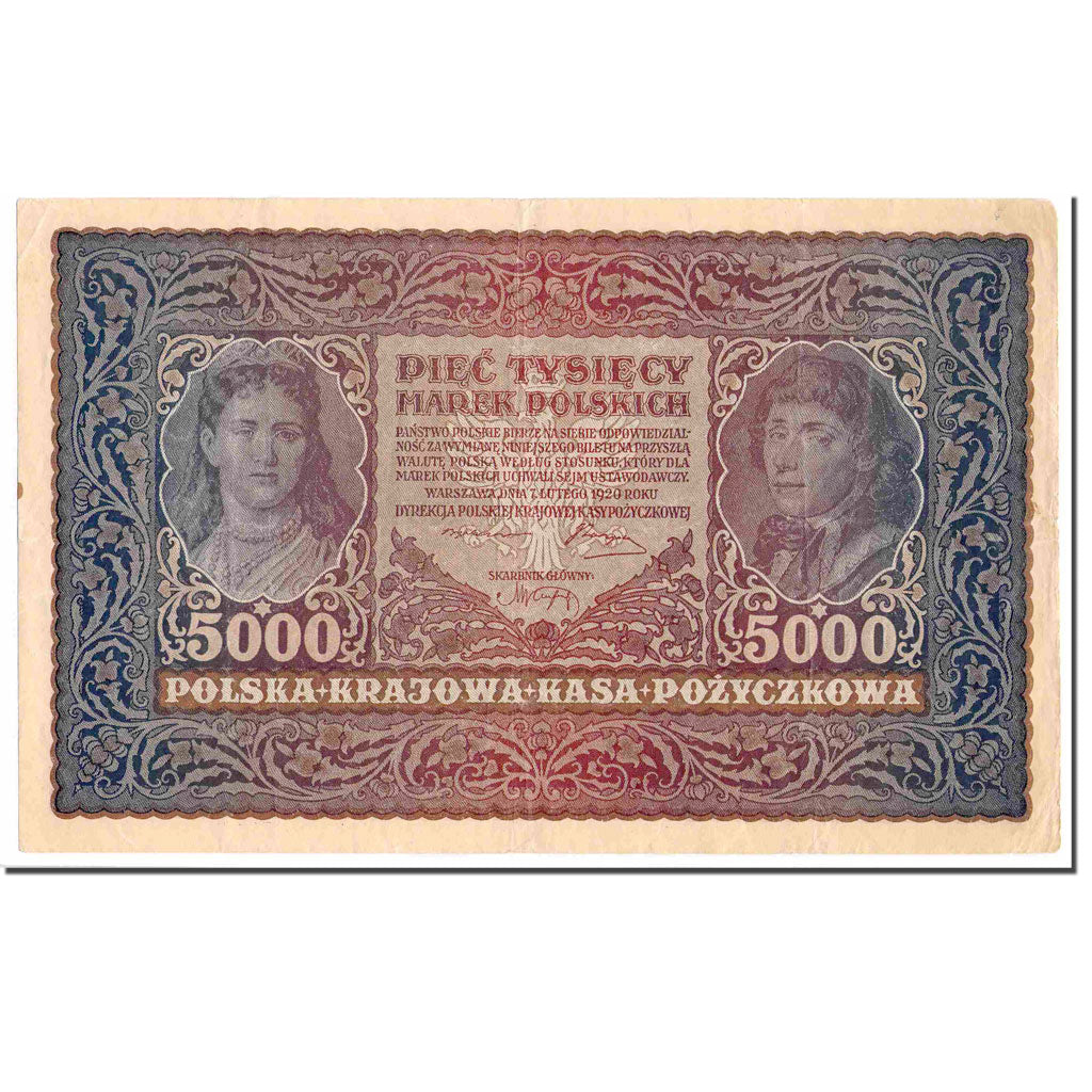 Banknote, Poland, 5000 Marek, 1920, 1920-02-07, KM:31, EF(40-45)